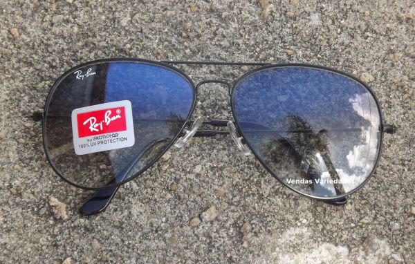 Óculos Ray Ban Azul Degradê com Armação Preta