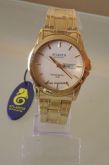 Relógio Atlantis Dourado com Calendário Duplo